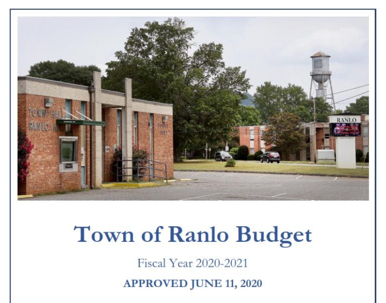 Town of Ranlo Adopts FY 2020-2021 Budget