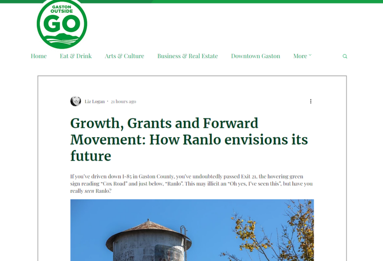 Ranlo Featured in Gaston Outside Article