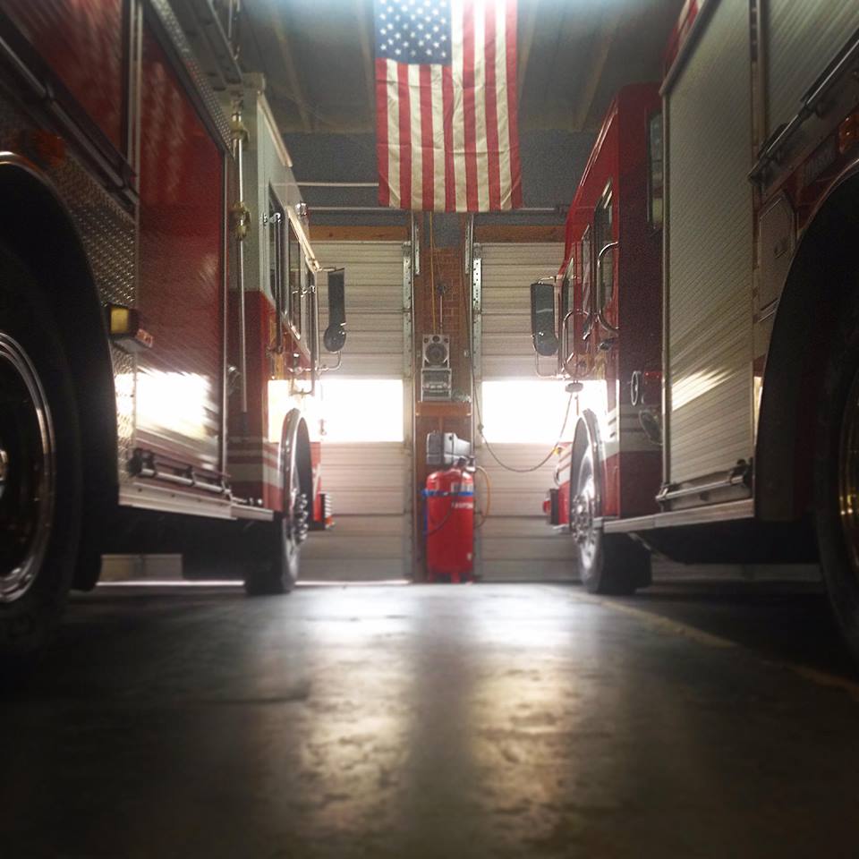 Ranlo Fire Department trucks inside the station